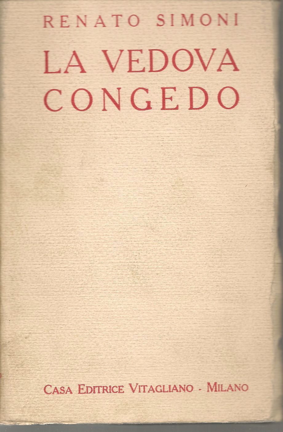 LA VEDOVA CONGEDO - RENATO SIMONI