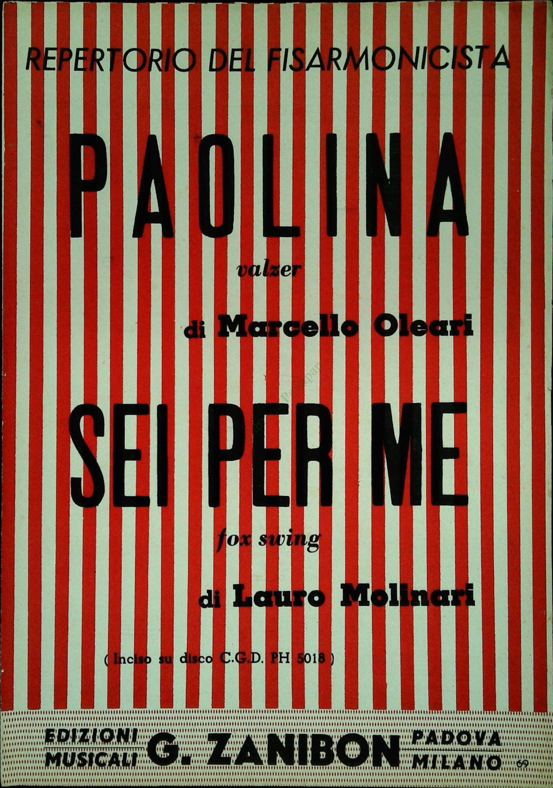 PAOLINA. valzer - SEI PER ME. fox swing - SPARTITO-SHEET MUSIC