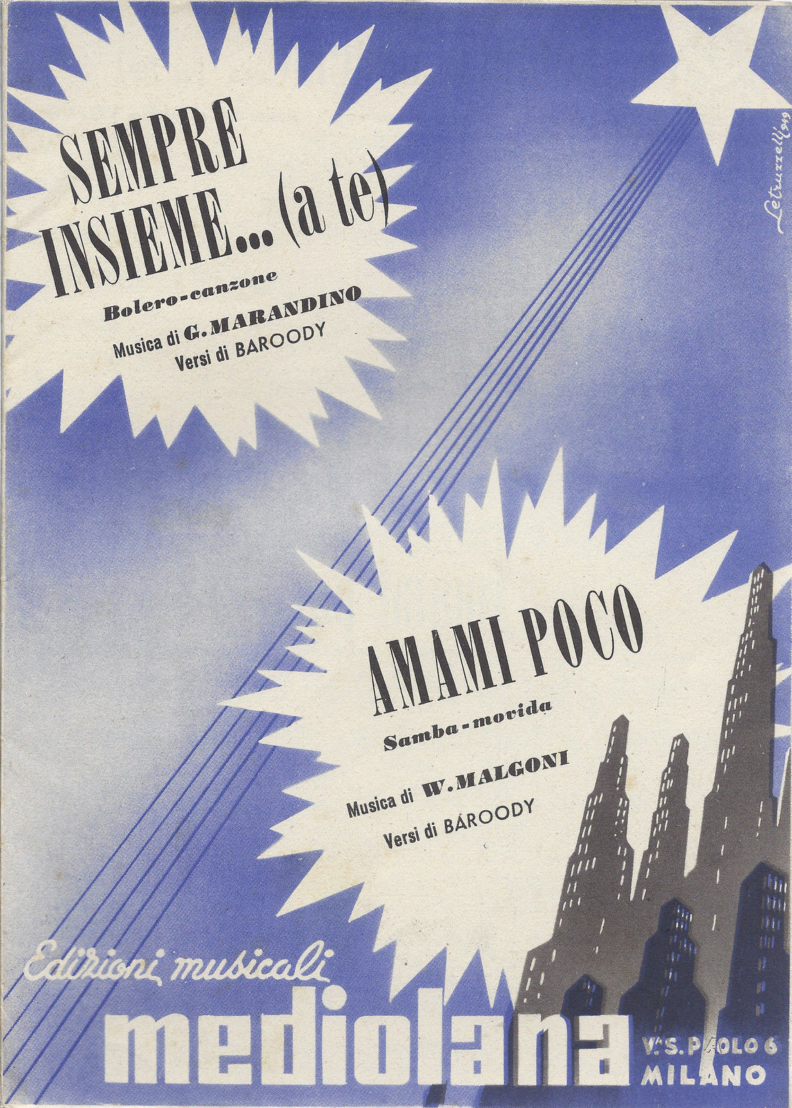 SEMPRE INSIEME...(a te)  G.Marandino - AMAMI POCO  W.Malgoni # SPARTITO
