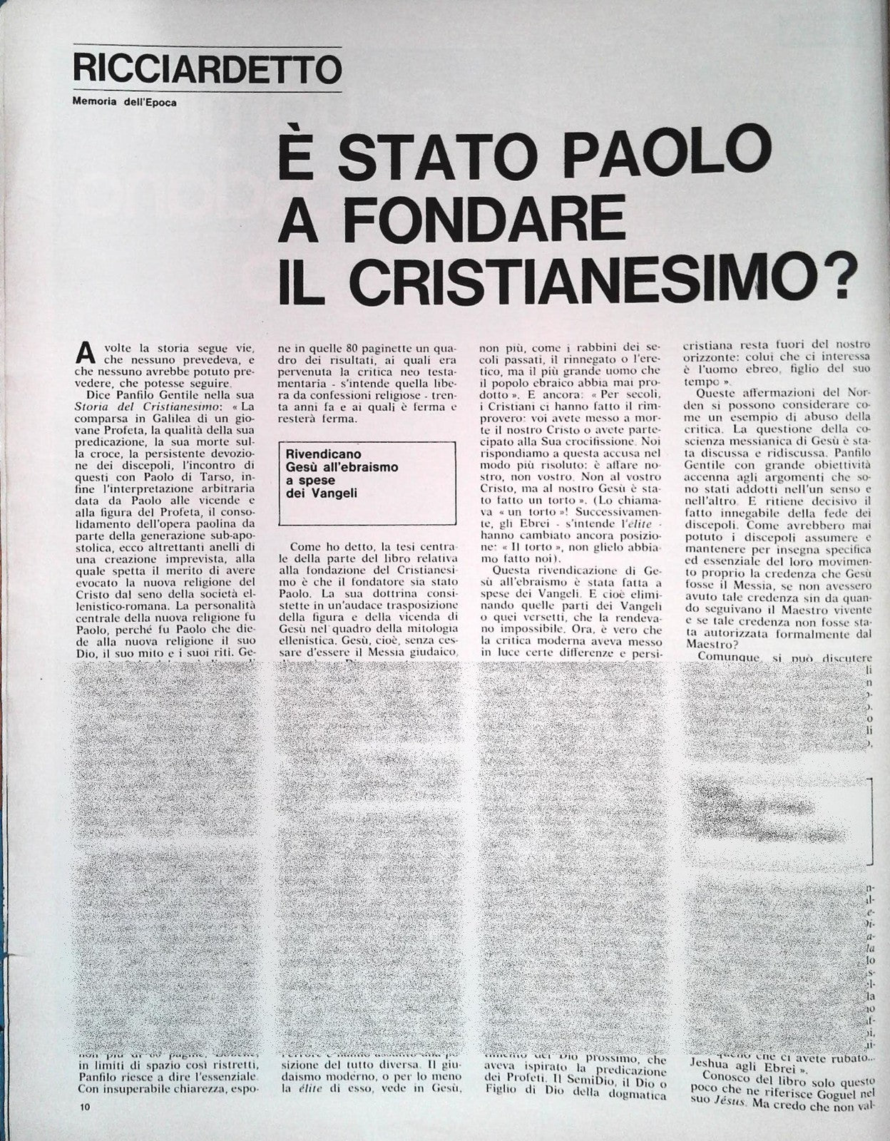 PANFILO GENTILE - CLIPPING-RITAGLIO DI GIORNALE