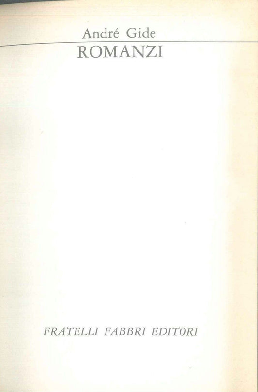 GIDE - ROMANZI