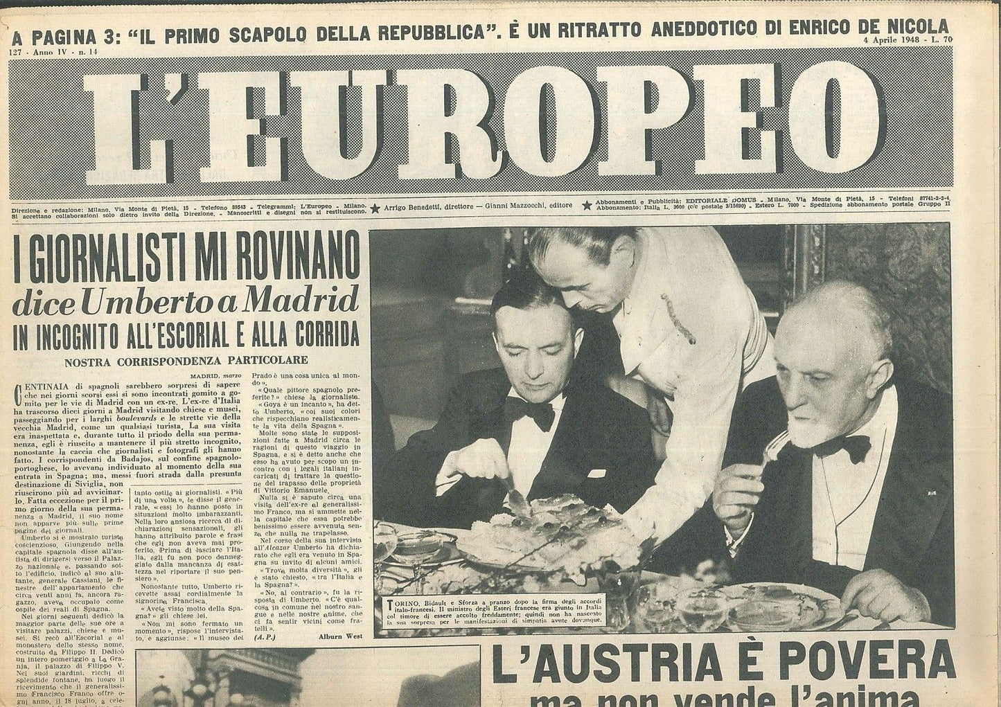 L'EUROPEO - ANO IV° - N 14 - 4 APRILE 1948