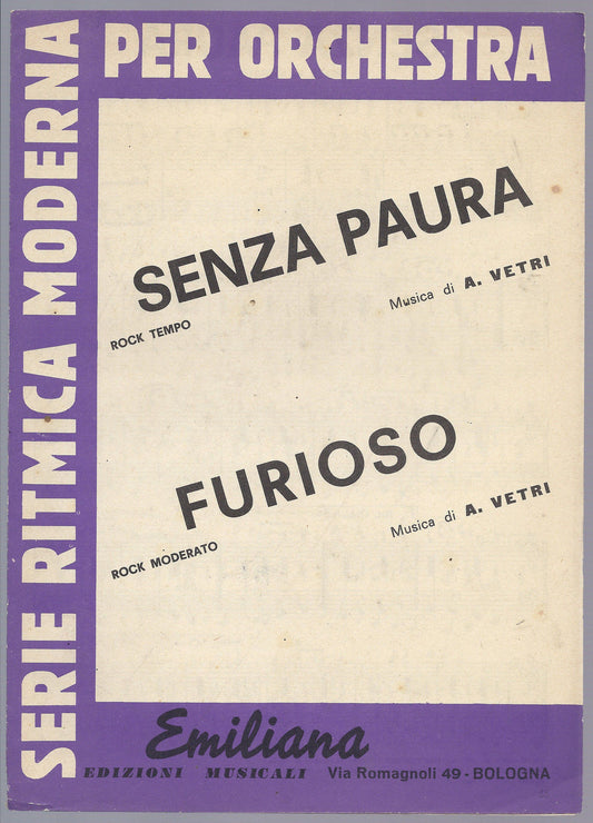 SENZA PAURA - FURIOSO (A. Vetri) # SPARTITO - Pianoforte