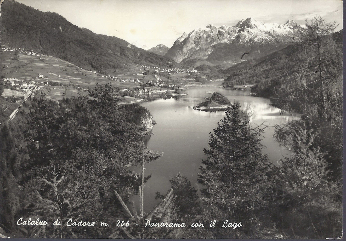 CALALZO DI CADORE - PANORAMA CON IL LAGO - V 1958 - FG