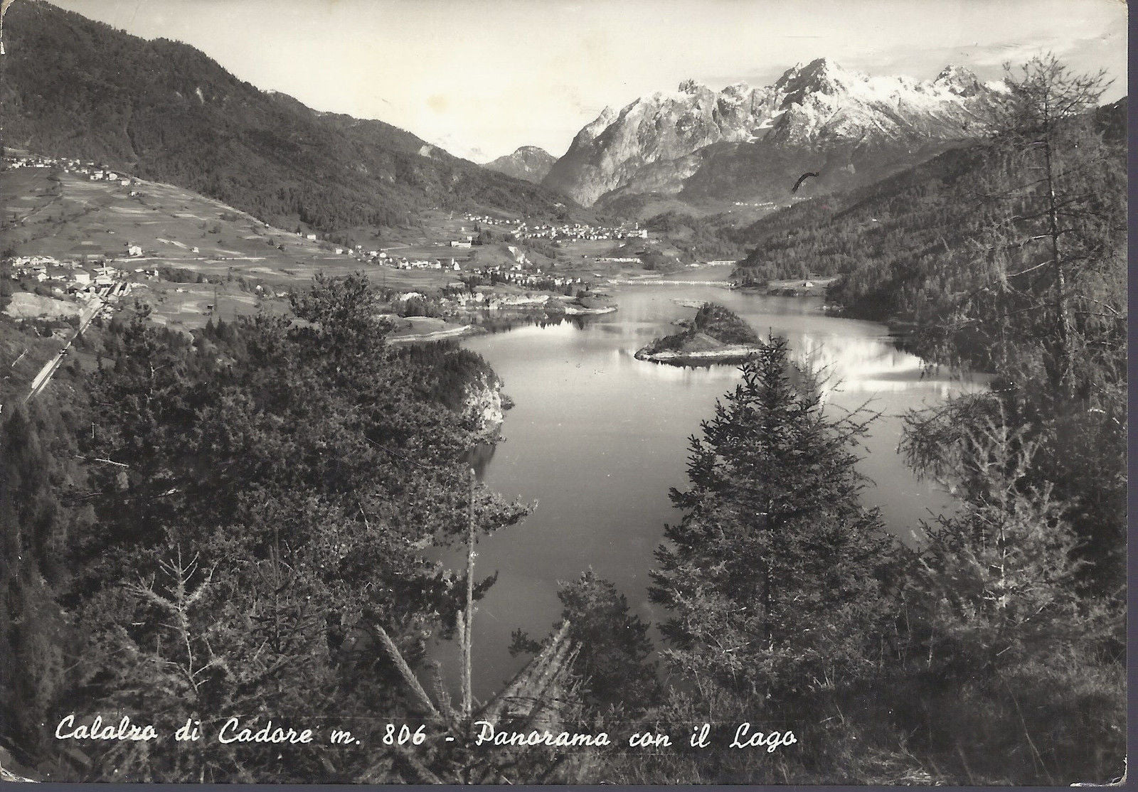 CALALZO DI CADORE - PANORAMA CON IL LAGO - V 1958 - FG
