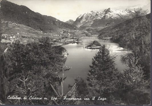 CALALZO DI CADORE - PANORAMA CON IL LAGO - V 1958 - FG