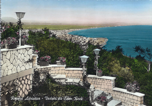 RIVIERA ADRIATICA - VEDUTA DA EDEN ROCK - NV - ACQUARELLATA