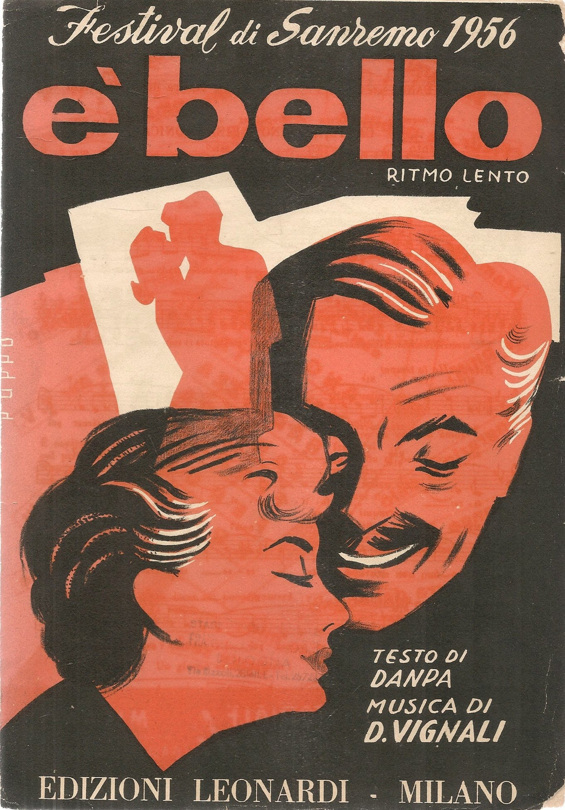 E' BELLO - SANREMO 1956 - SPARTITO-SHEET MUSIC