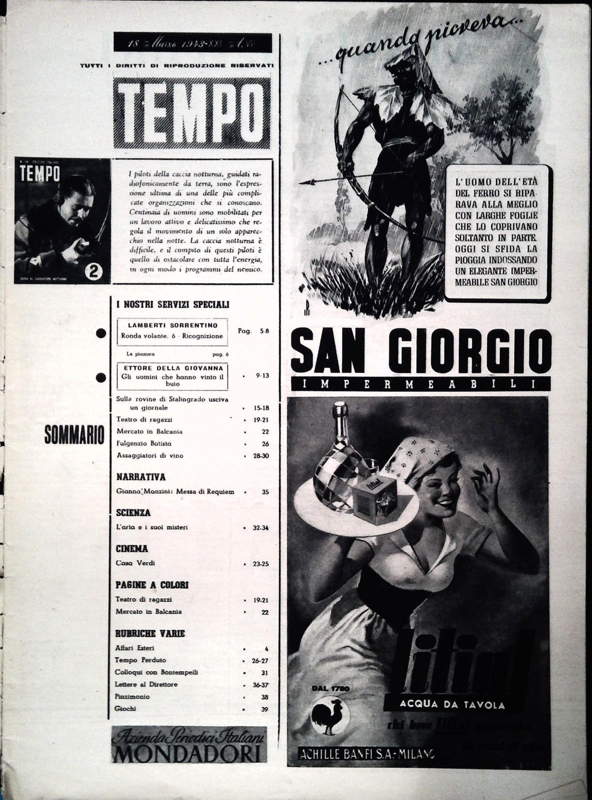 TEMPO N. 199 - 18-25 MARZO 1943 - RICOGNIZIONE-CACCIATORI NOTTURNI-STALINGRADO