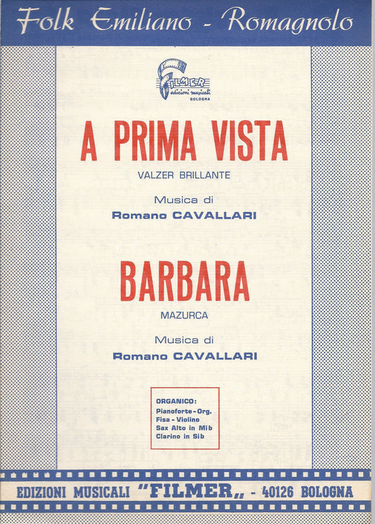 A PRIMA VISTA - BARBARA (Romano Cavallari) - BOLOGNA FOLK (Vallari) # SPARTITO
