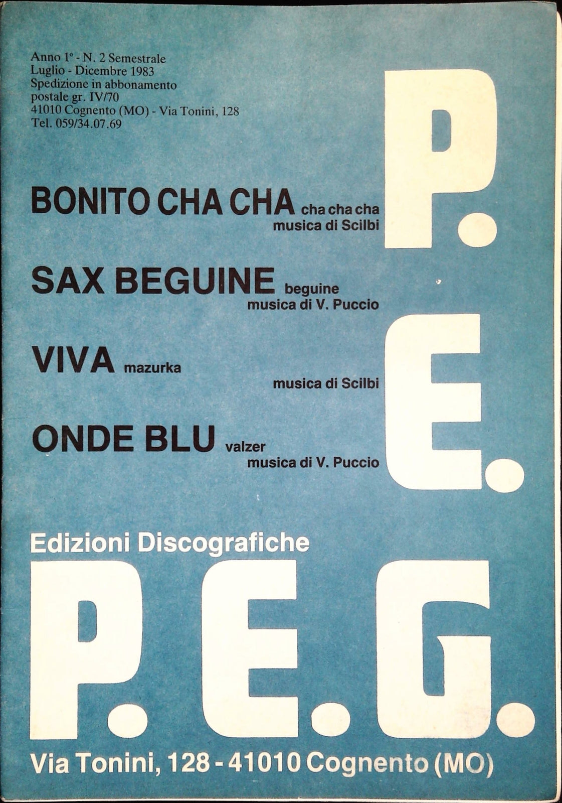 BONITO CHA CHA-SAX BEGUINE-VIVA-ONDE BLU - SPARTITO-SHEET MUSIC