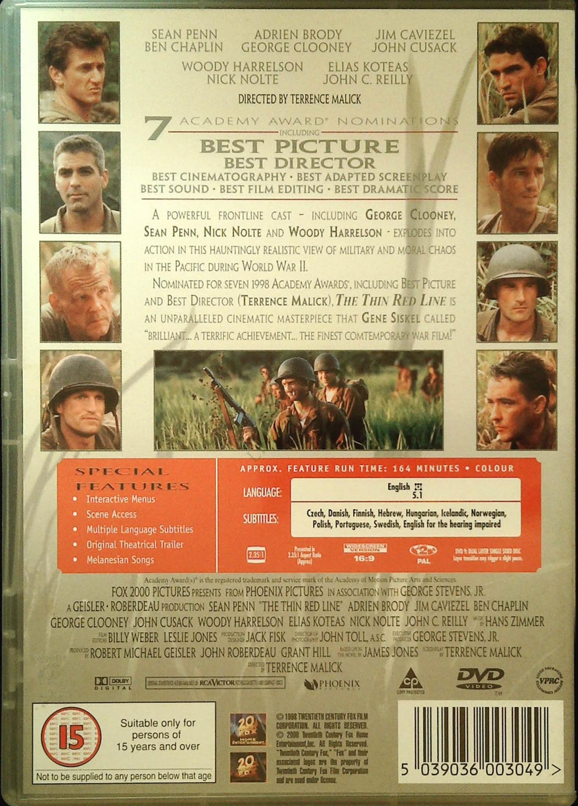 THIN RED LINE - DVD ENGLISH LANGUAGE
