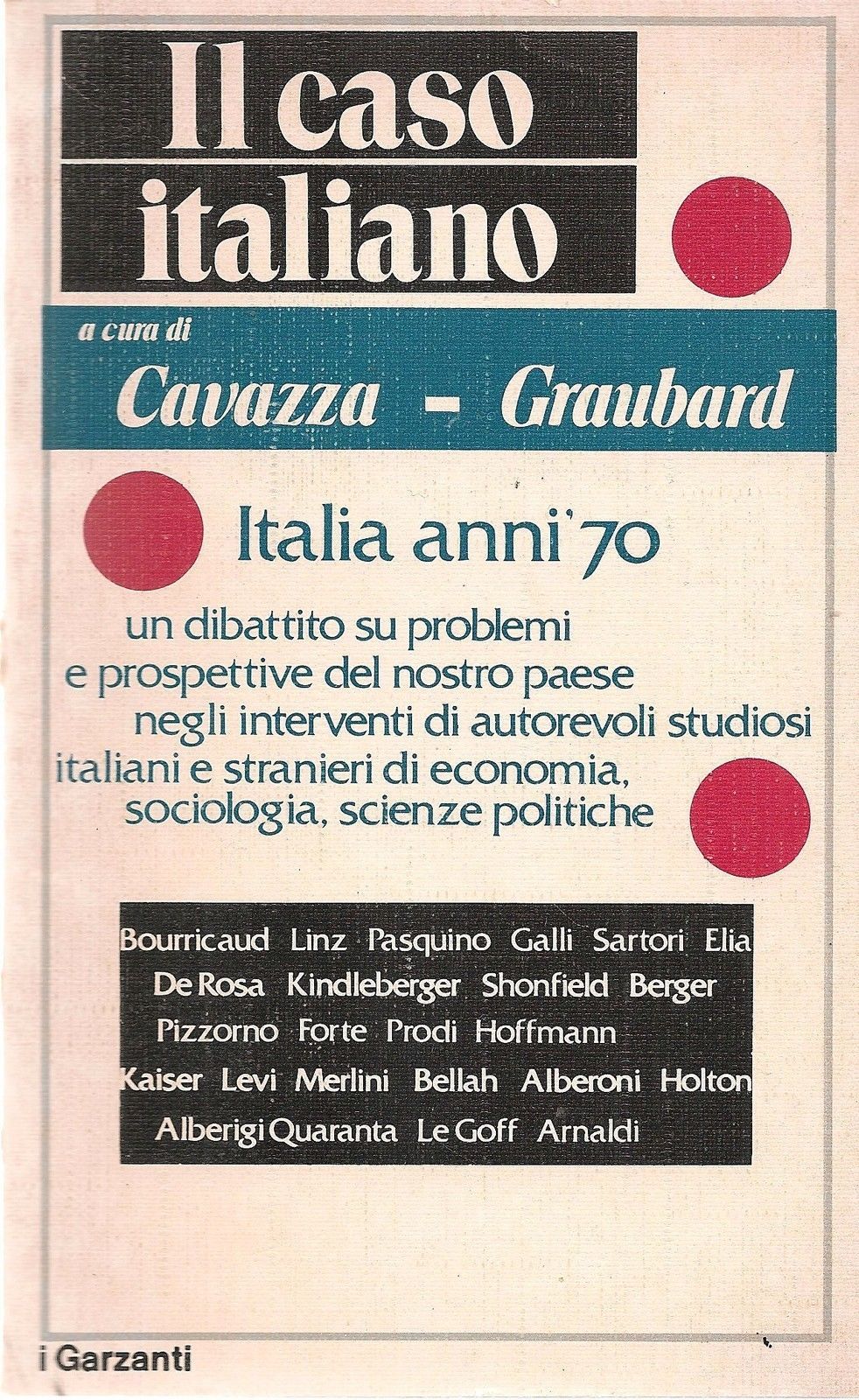 IL CASO ITALIANO ITALIA ANNI 70 - CAVAZZA/GRAUNBARD