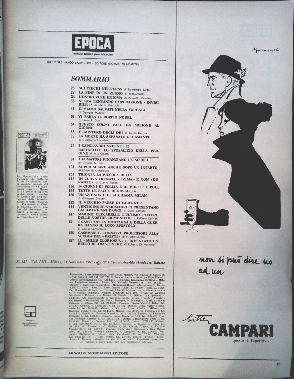 EPOCA N.687 - 24 NOVEMBRE 1963 - L'ONOREVOLE ENIGMA ALDO MORO