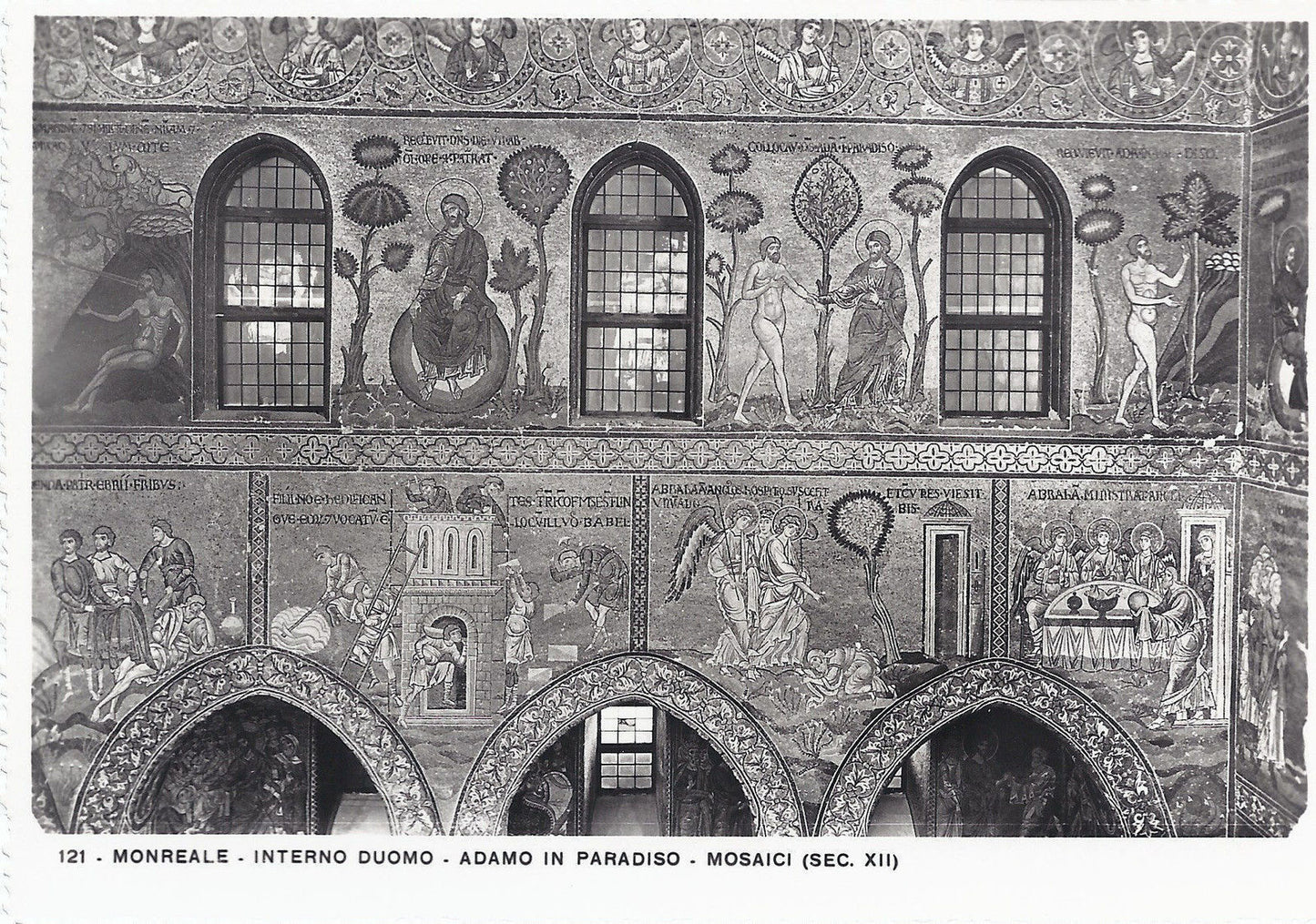 MONREALE - INTERNO DUOMO - ADAMO IN PARADISO - MOSAICI - NV