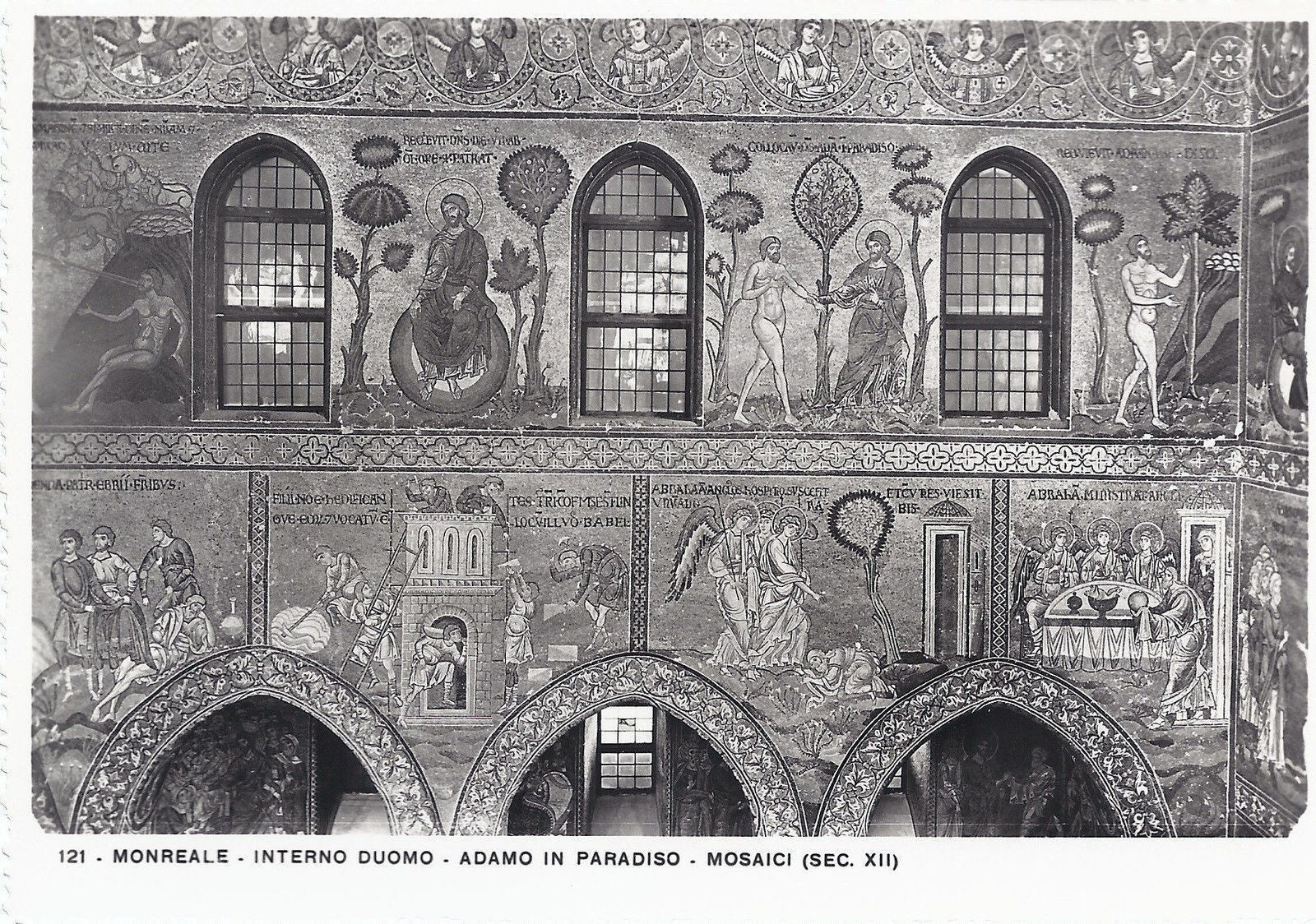 MONREALE - INTERNO DUOMO - ADAMO IN PARADISO - MOSAICI - NV