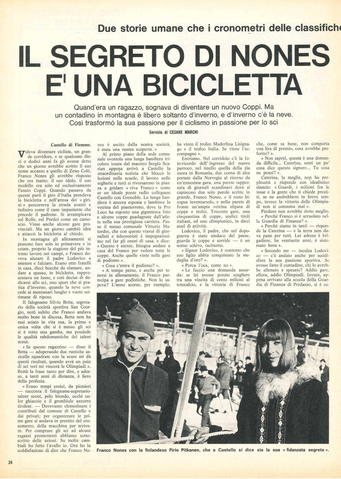 IL SEGRETO DI NONES E UNA BICICLETTA 1968 - CLIPPING
