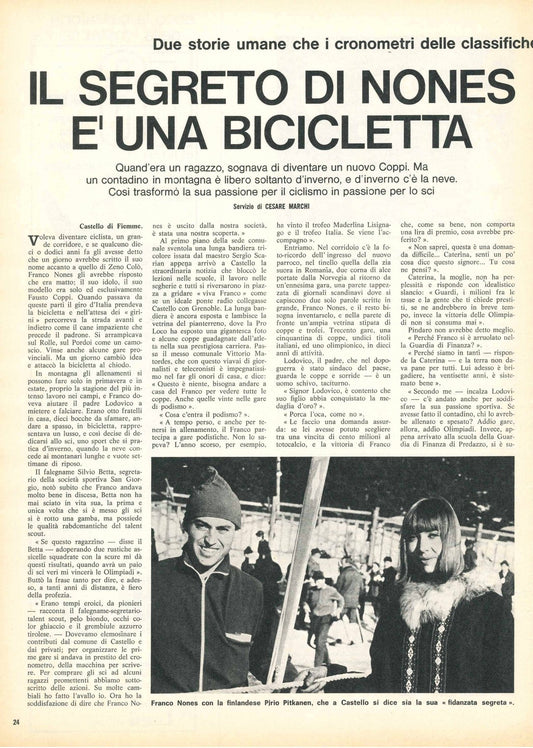 IL SEGRETO DI NONES E UNA BICICLETTA 1968 - CLIPPING