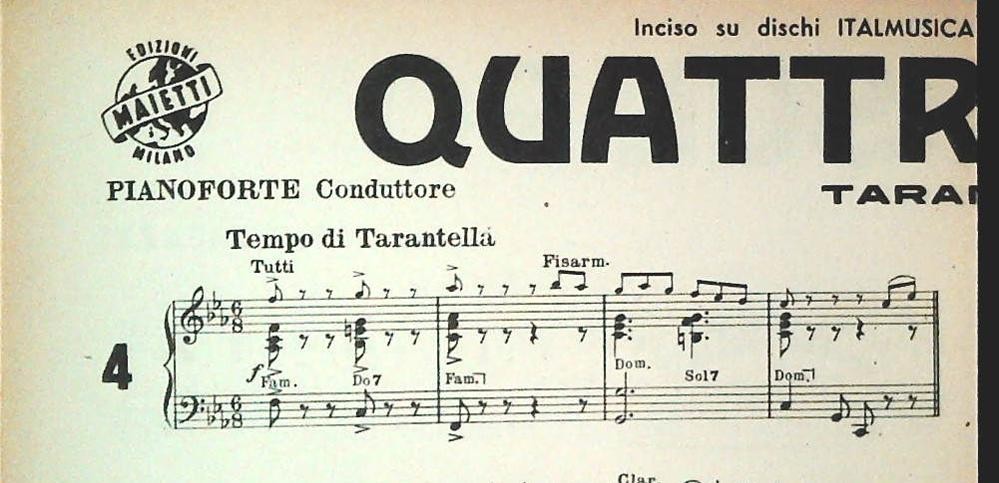 DANZE CAMPAGNOLE - QUATTRO BRANI - SPARTITO - SHEET MUSIC