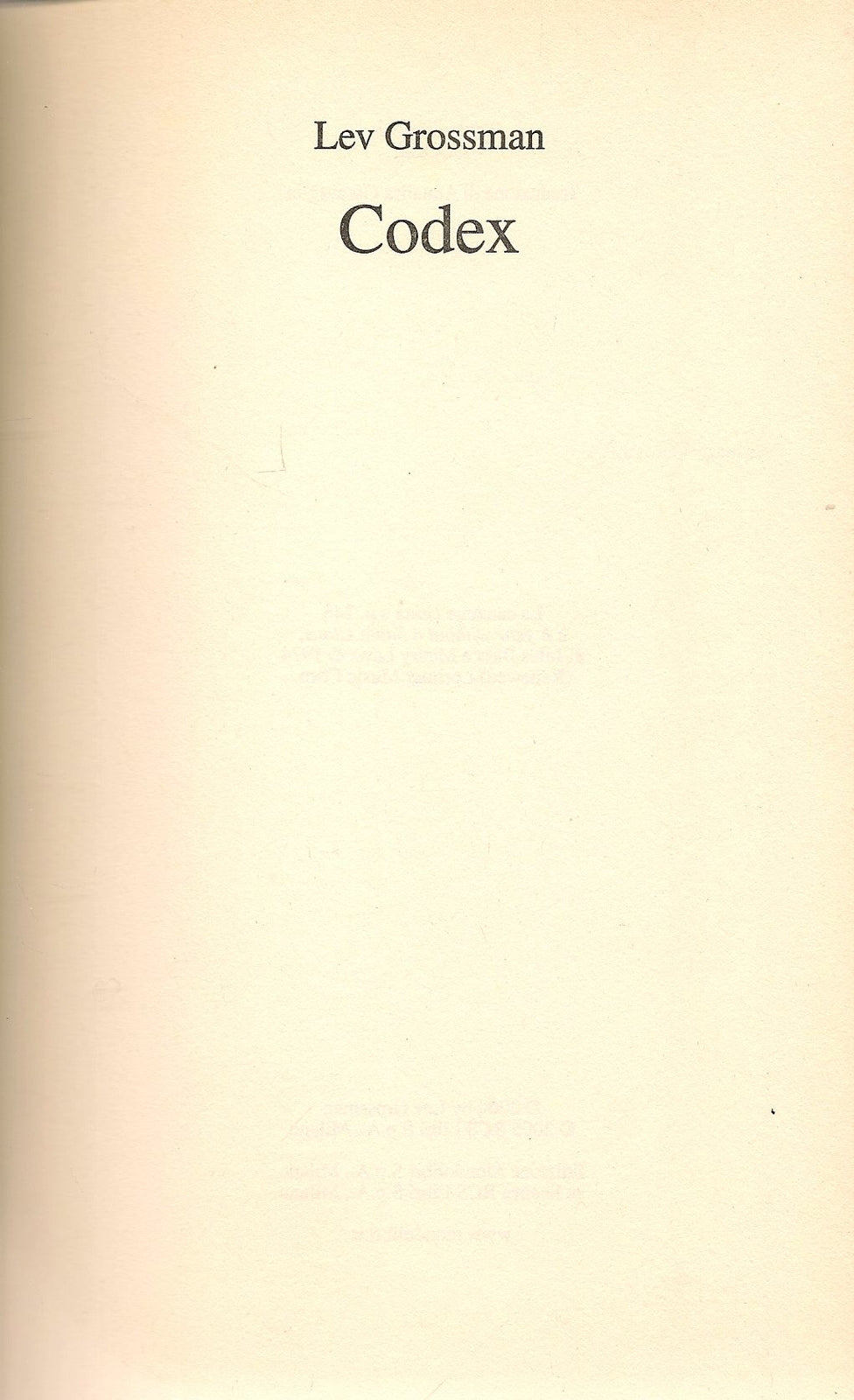 CODEX - LEV GROSSMAN
