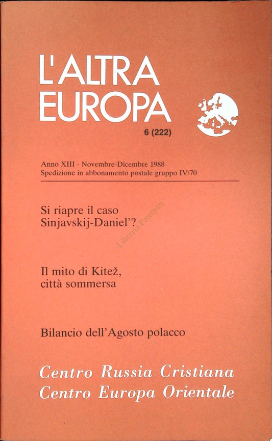 L'ALTRA EUROPA N. 222 - NOVEMBRE DICENMBRE 1988