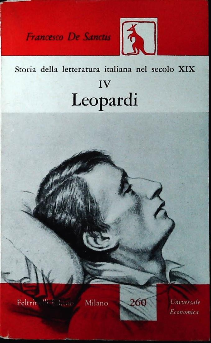 STORIA DELLA LETTERATURA ITALIANA - DE SANCTIS-VOL. IV LEOPARDIOUTLET DEL LIBRO