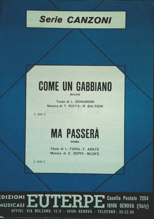 COME UN GABBIANO - MA PASSERA' - SPARTITO-SHEET MUSIC