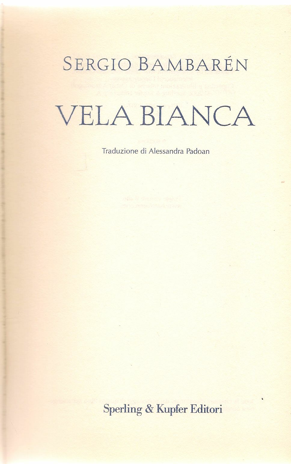 VELA BIANCA - SERGIO BAMBAREN