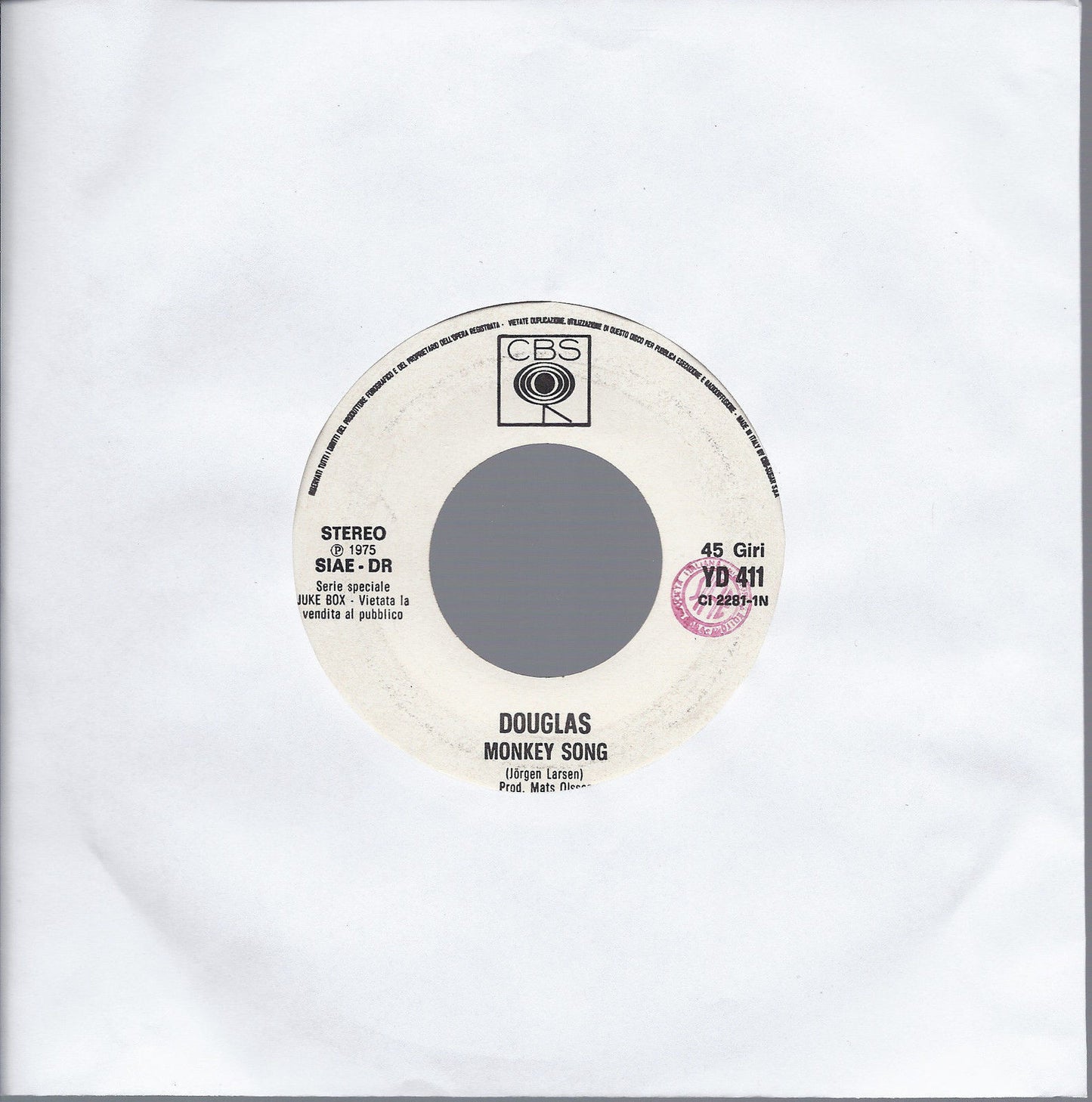 MONKEY SONG # DOUGLAS = NIGHT ON BALD MOUNTAIN # BOB JAMES - Edizione  Juke Box