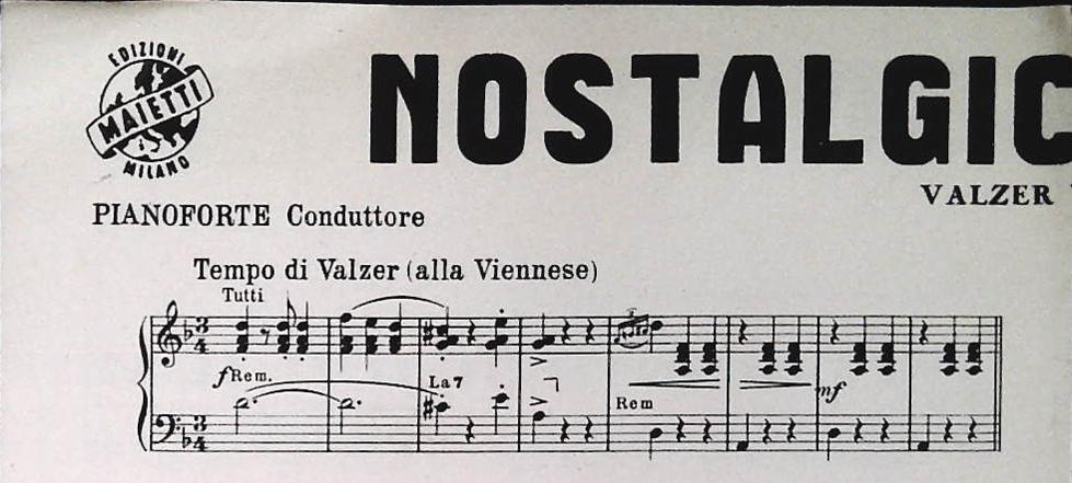 NOSTALGICO VALZER - DAME VIENNESI - SPARTITO-SHEET MUSIC