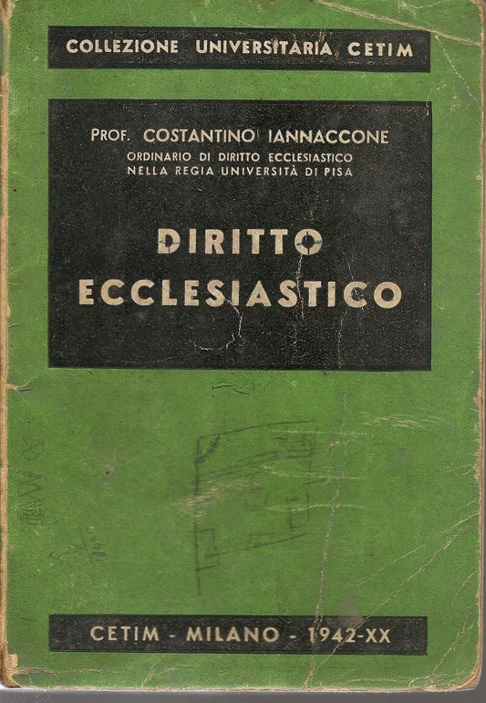 DIRITTO ECCLESIASTICO - COSTANTINO IANNACCONE - COLLEZIONE CETIM