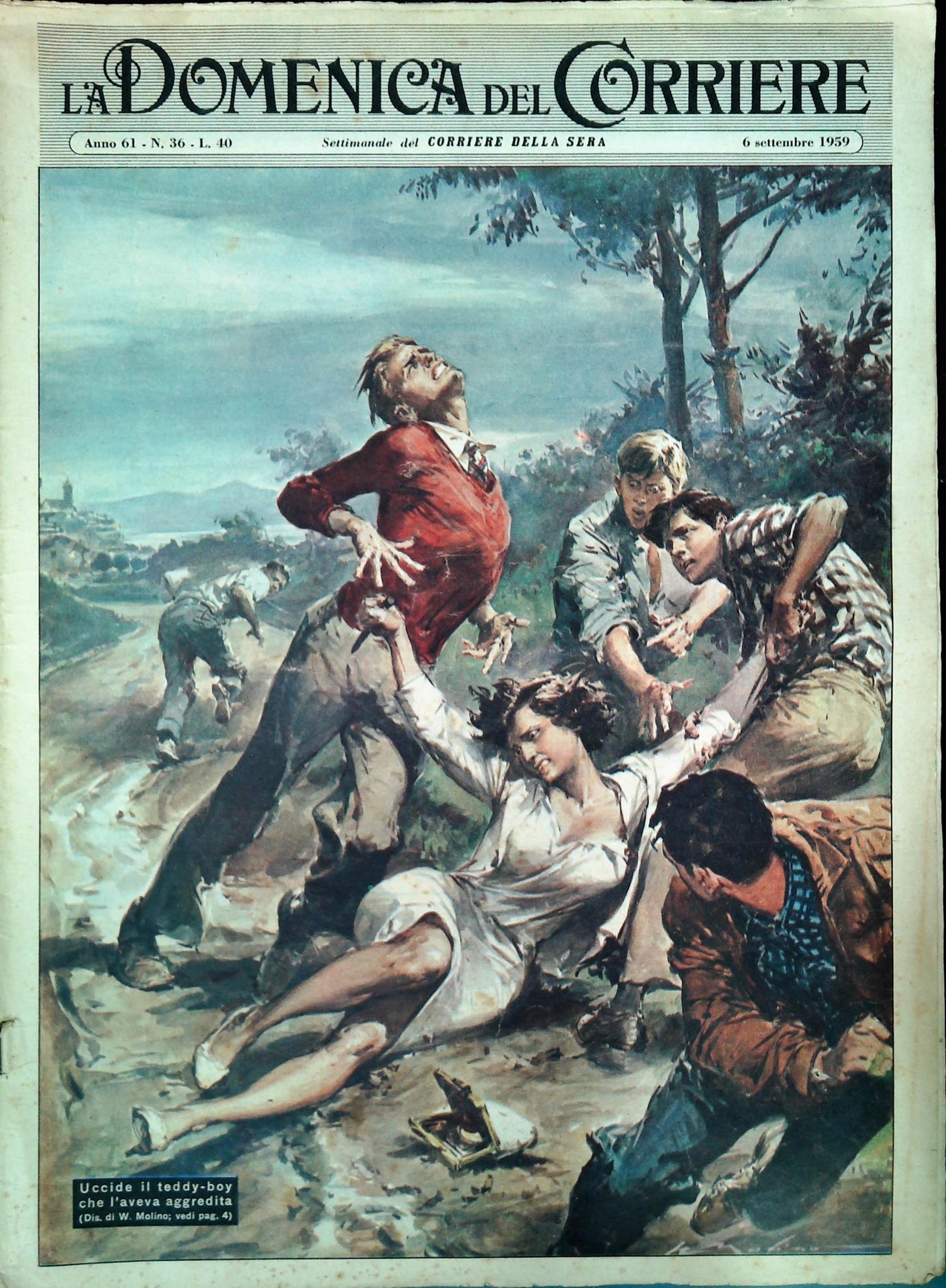 DOMENICA DEL CORRIERE N. 36 - 6 SETTEMBRE 1959 - ILL. WALTER MOLINO