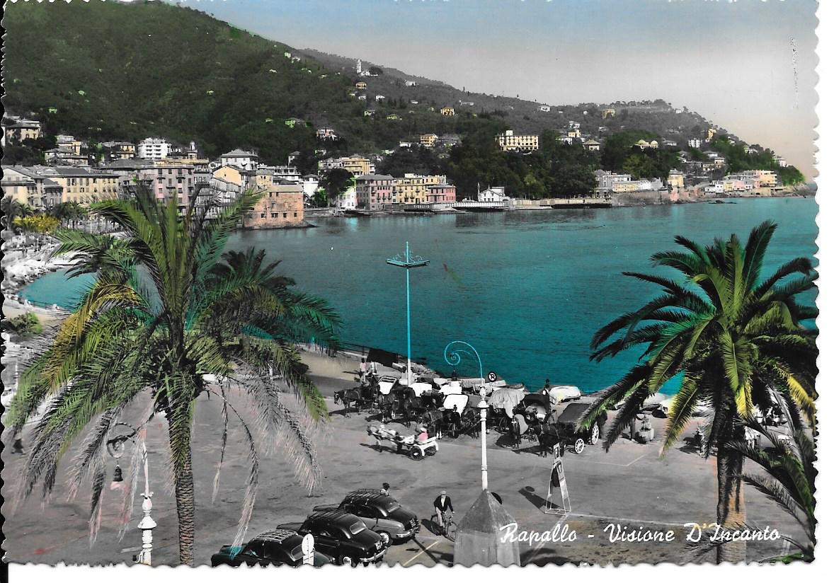 RAPALLO - PANORAMA - V1958 - ACQUARELLATA