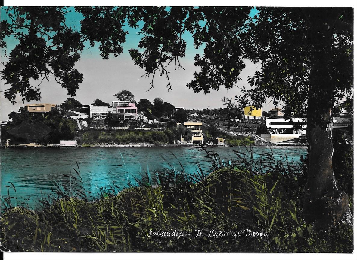 SABAUDIA - IL LAGO DI PAOLA - V1956 - FG - ACQUARELLATA
