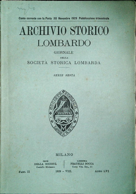 ARCHIVIO STORICO LOMBARDO NOVEMBRE 1929