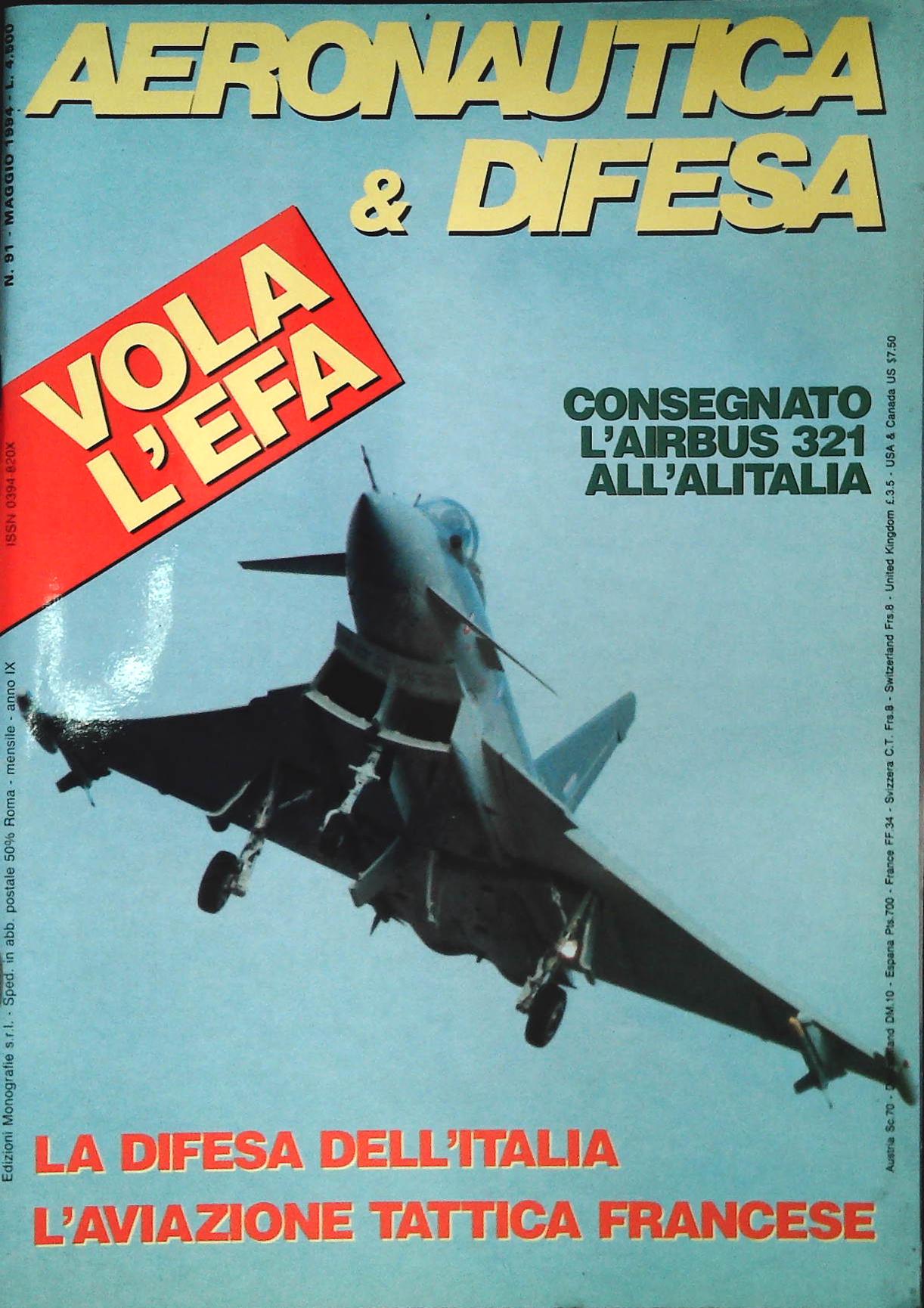 AERONAUTICA E DIFESA N. 91 MAGGIO 1994 - EFA - AIRBUS 321