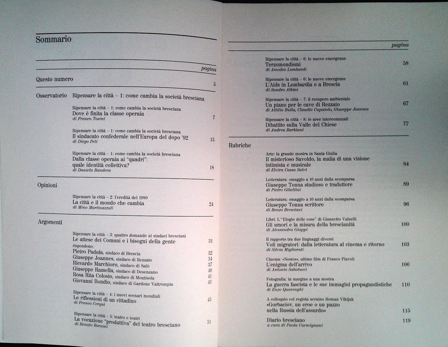 CITTA' E DINTORNI N. 19-20 - GENNAIO-APRIL 1990