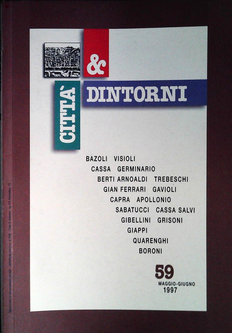 CITTA' E DINTORNI N. 59 MAGGIO-GIUGNO 1997