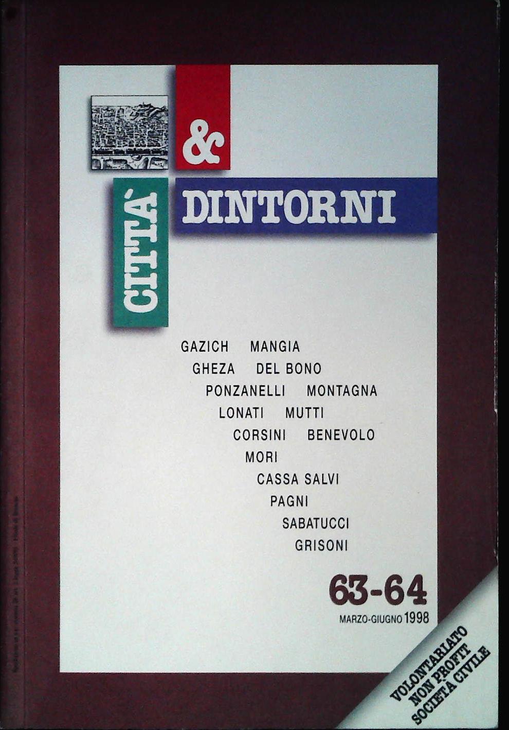 CITTA' E DINTORNI N. 63 - MARZO-GIUGNO 1998