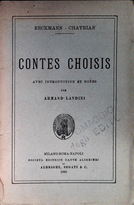 CONTES CHOISIS - ERCKMAN-CHATRIAN - FRENCH TEXT