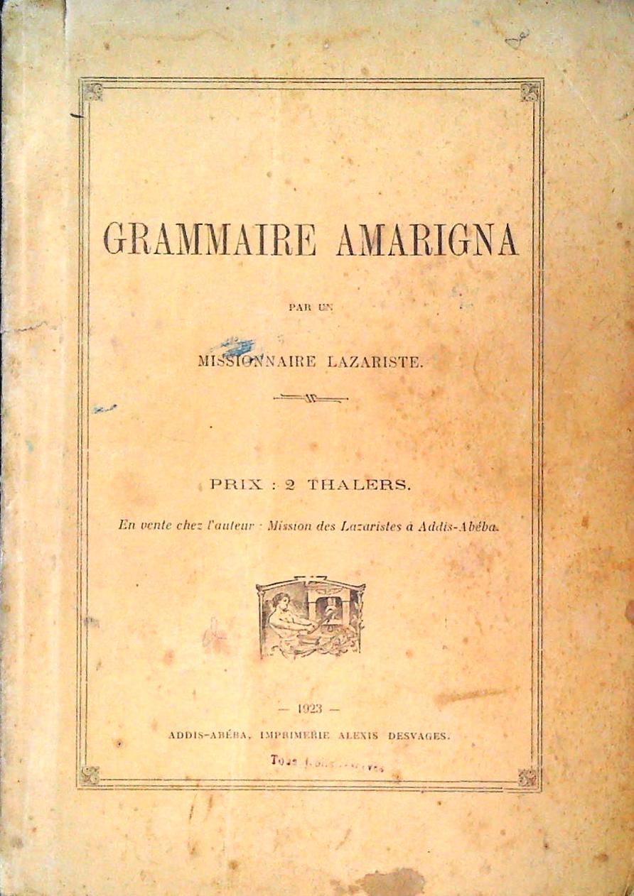 GRAMMAIRE AMARIGNA - 1923