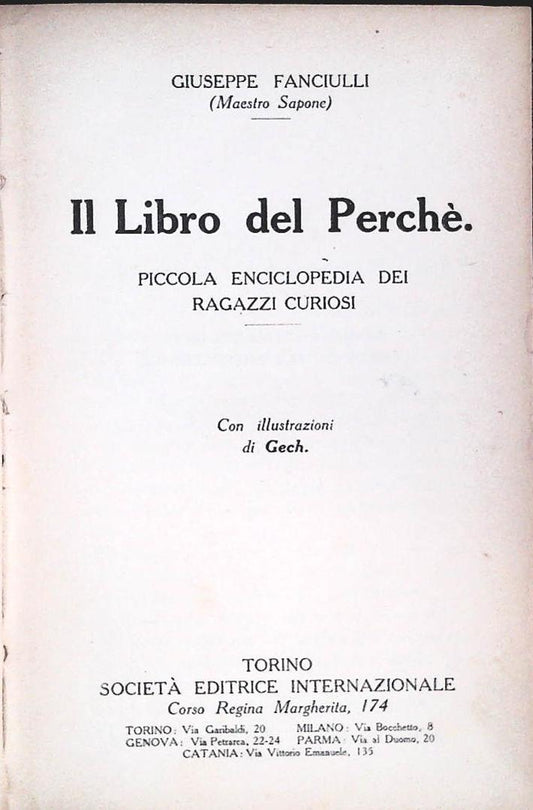 IL LIBRO DEL PERCHE' - GIUSEPPE FANCIULLI