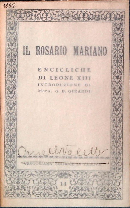 IL ROSARIO MARIANO - ENCICLICHE DI LEONE XIII