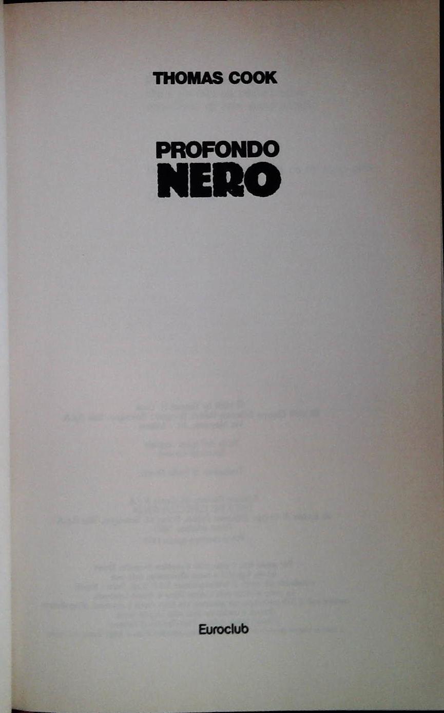 PROFONDO NERO - THOMAS COOK - EUROCLUB 1990 - OUTLET DEL LIBRO