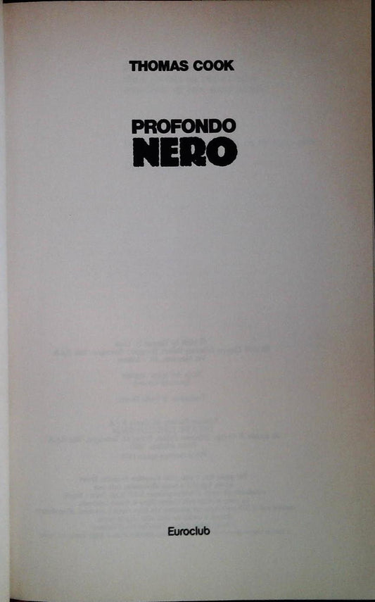 PROFONDO NERO - THOMAS COOK - EUROCLUB 1990 - OUTLET DEL LIBRO