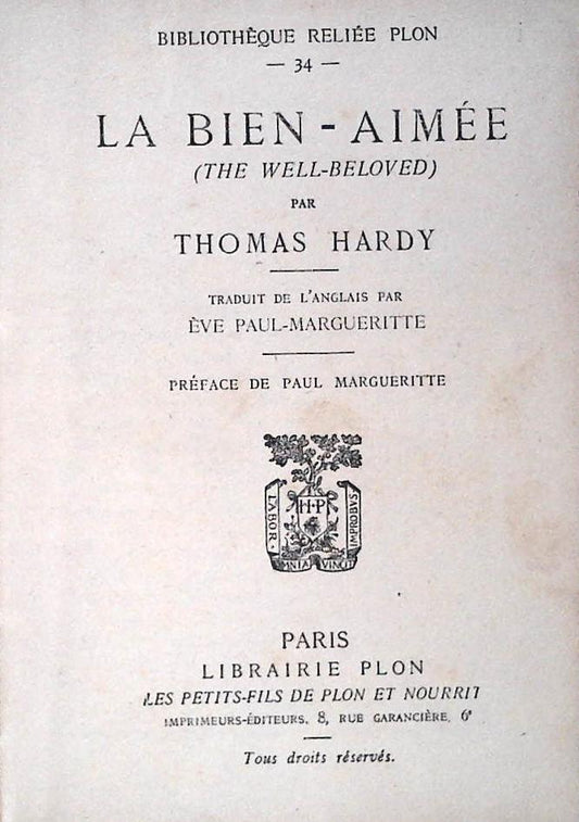 LA BIEN-AIMEE - THOMAS HARDY - FRENCH TEXT