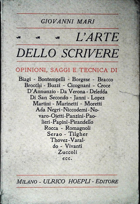 L'ARTE DELLO SCRIVERE - GIOVANNI MARI