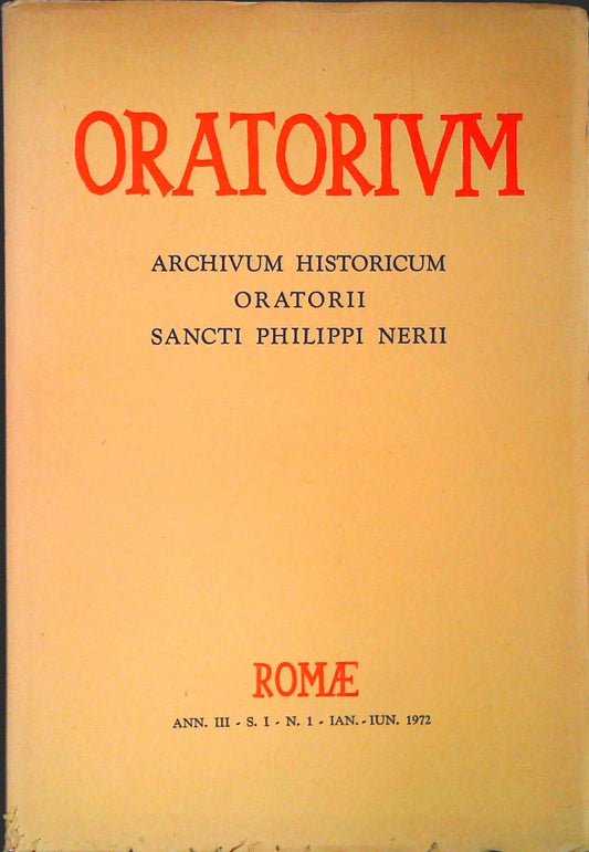 ORATORIUM - GENNAIO -GIUGNO 1972