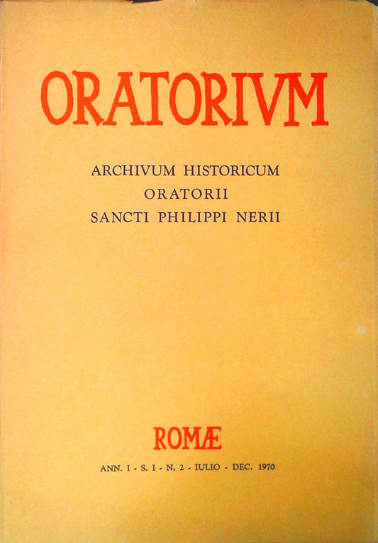 ORATORIUM - LUGLIO DICEMBRE 1970