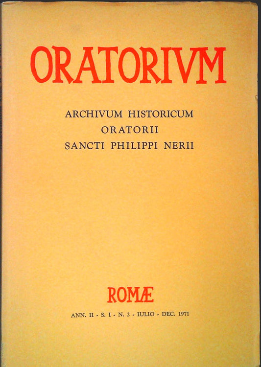 ORATORIUM - LUGLIO-DICEMBRE 1971
